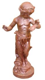 Cast iron Cherub with Butterfly Statue.