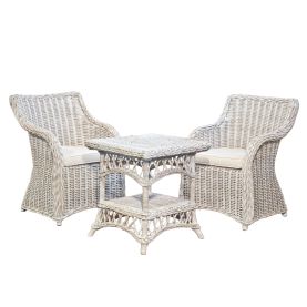 Roma 3 Pce SetNatural Aged Wicker Kubu